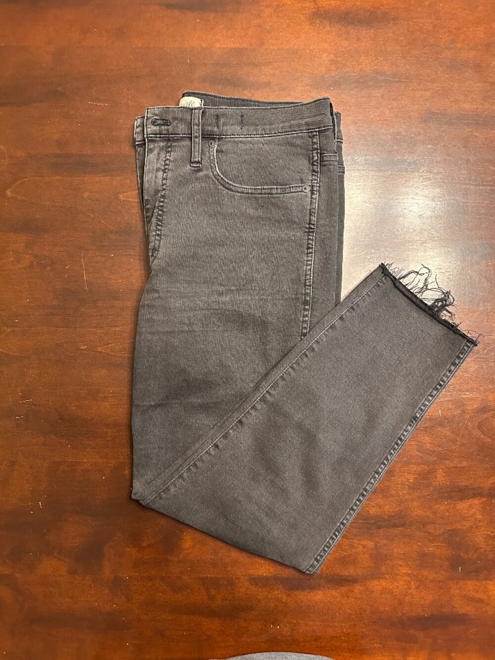 Madewell Stovepipe Jeans Raw Hem Black High Rise Magic Pockets Size 31